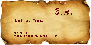 Badics Anna névjegykártya